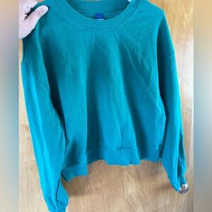 Old navy teal/green cropped sweatshirt